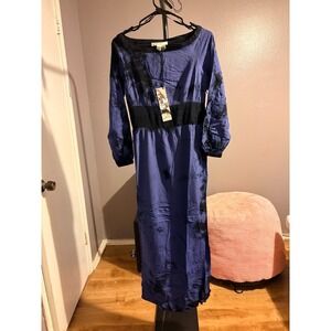 Alice's Pig Purple and Black Maxi Dress Sz US 4